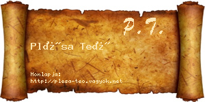Plésa Teó névjegykártya